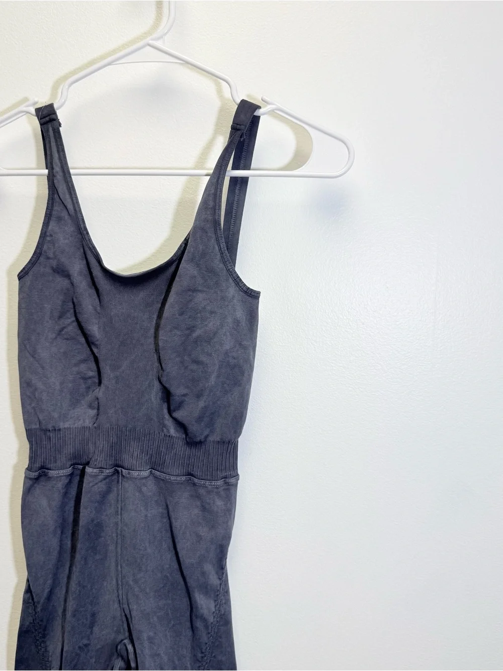 Free People Movement Good Karma Acid Washed Black Cross Back Onesie XS Small